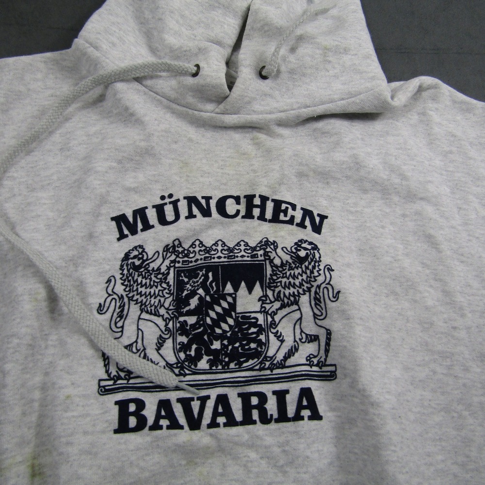Fruit of the Loom Hoodie Mens XL Gray Munchen Bavaria Graphic Sweatshirt - Picture 3 of 8
